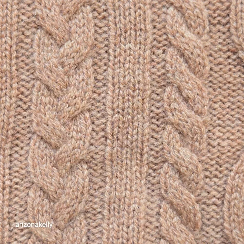 NWOT Caroline Grace Cashmere Tan Cable Knit Scarf
